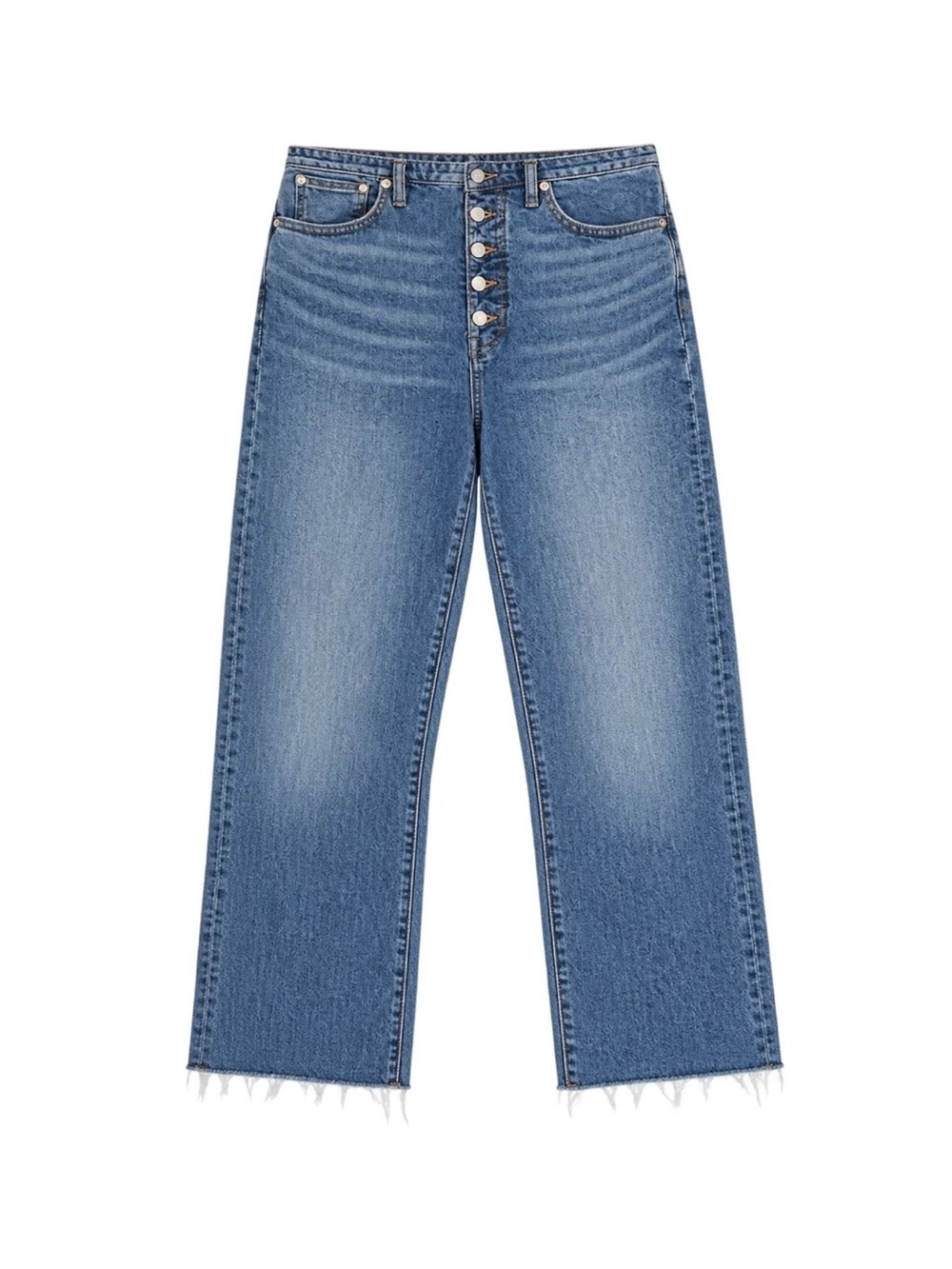 Madewell The '90s Straight Crop Jean: Exposed Button-Fly Edition